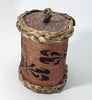 Maliseet Artist Aron Griffith Oval Covered Birch Bark Basket Dragonflies Wabanaki