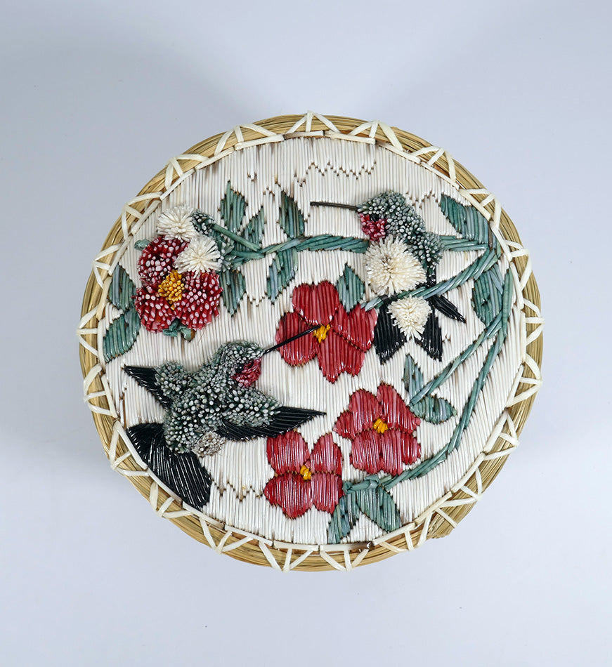 Three Dimensional Quill Work Basket Ojibwe Marjorie Spanish