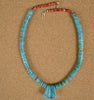 Kewa Jewelry Mary Tafoya Turquoise Necklace with Corn Beads