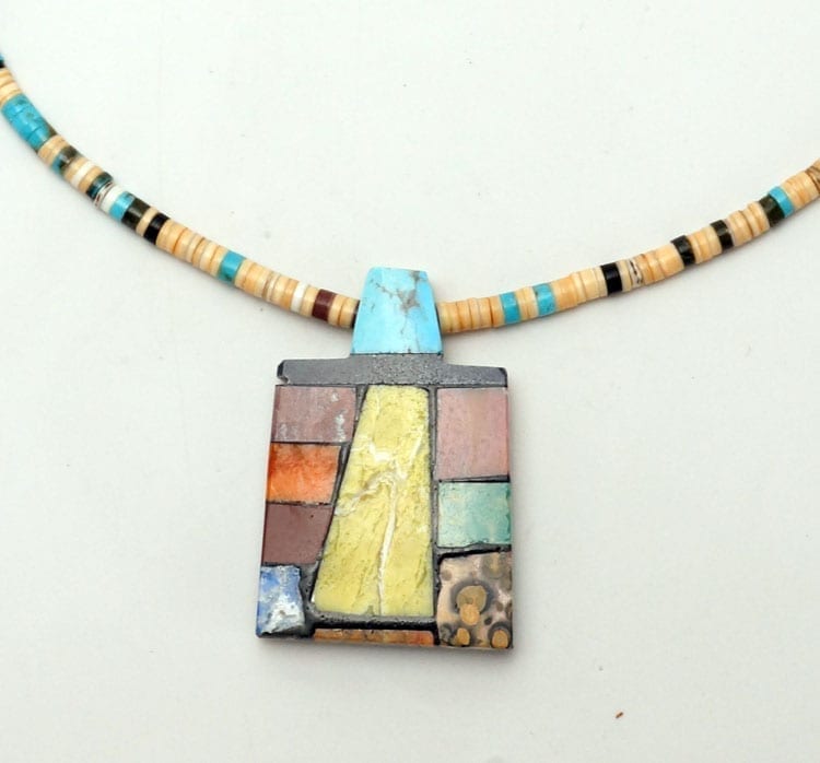 Mary Tafoya Rectangular Mosaic Necklace