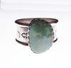 Navajo Jewelry Wide Band Sterling Silver Green Turquoise Ring (c) Franklin Curtis Crowther
