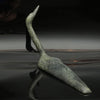 Cape Dorset Ning Ashoona Loon Sculpture In Green Serpentine 14 Inches