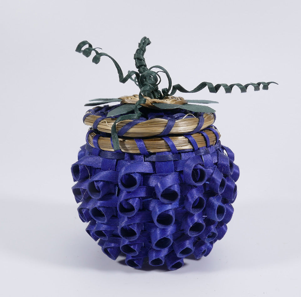 Pam Cunningham Penobscot Miniature Sweetgrass and Ash Blueberry Basket