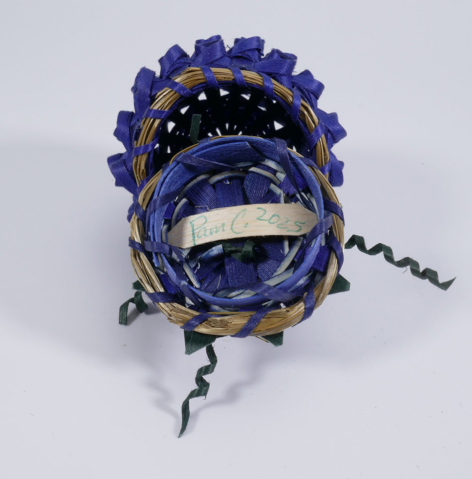 Pam Cunningham Penobscot Miniature Sweetgrass and Ash Blueberry Basket
