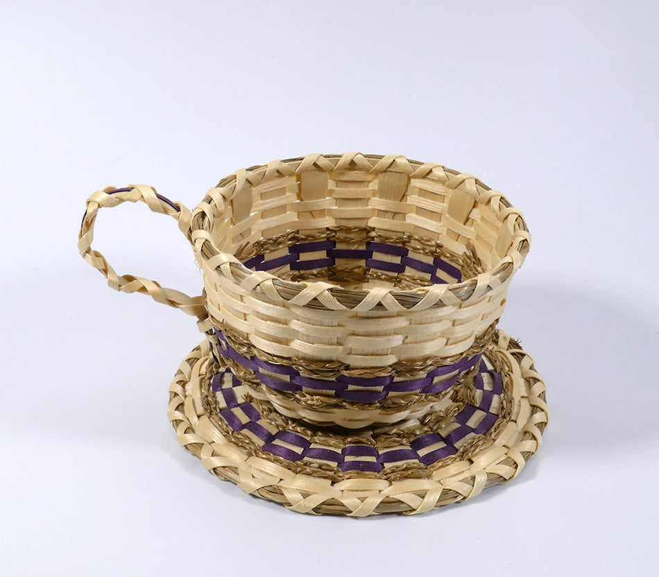 Penobscot Art Pam outdusis Cunningham Cup and Saucer Basket Wabanaki