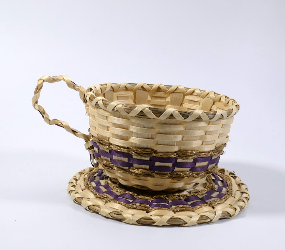 Penobscot Art Pam outdusis Cunningham Cup and Saucer Basket Wabanaki