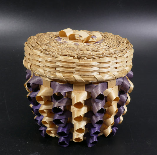 Passamaquoddy Basket Clara Keezer Purple Curls