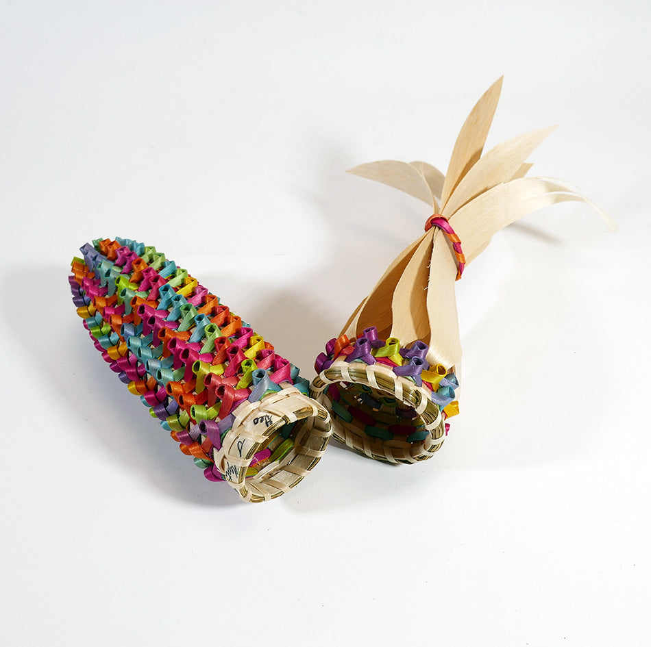 Passamaquoddy Geo Neptune Colorful Corn Basket Wabanaki