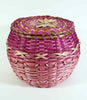 Wabanaki Pasamaquoddy Lydia Soctomah Black Ash Basket with Dragonfly