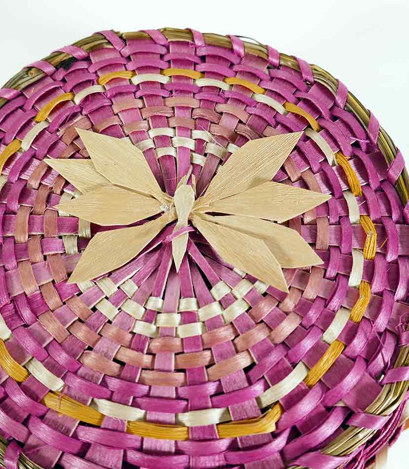 Wabanaki Pasamaquoddy Lydia Soctomah Black Ash Basket with Dragonfly