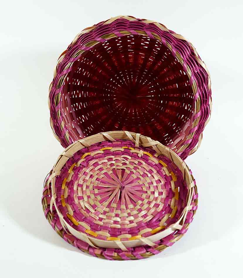 Wabanaki Pasamaquoddy Lydia Soctomah Black Ash Basket with Dragonfly