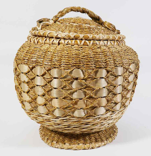 Theresa Neptune Gardner Passamaquoddy Footed Fancy Basket Wabanaki