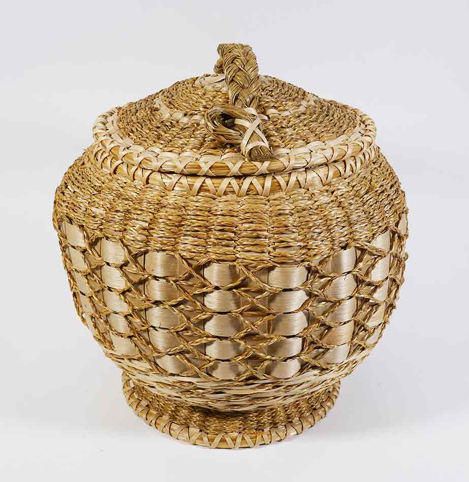 Theresa Neptune Gardner Passamaquoddy Footed Fancy Basket Wabanaki