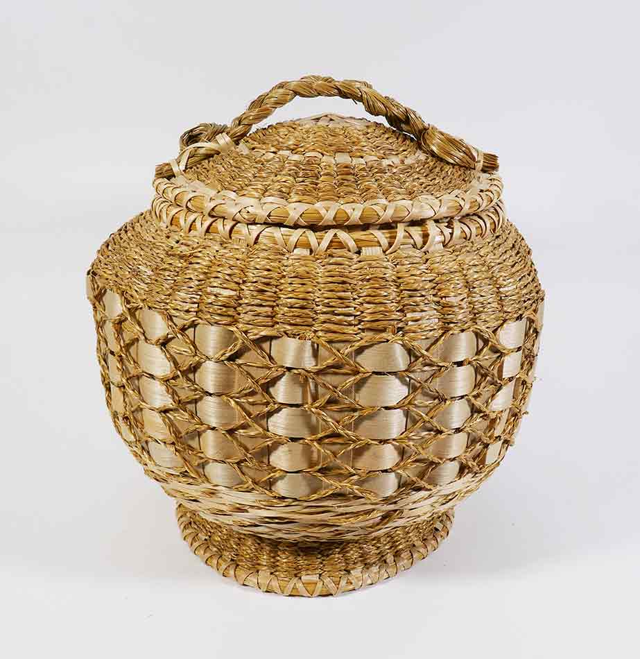 Theresa Neptune Gardner Passamaquoddy Footed Fancy Basket Wabanaki