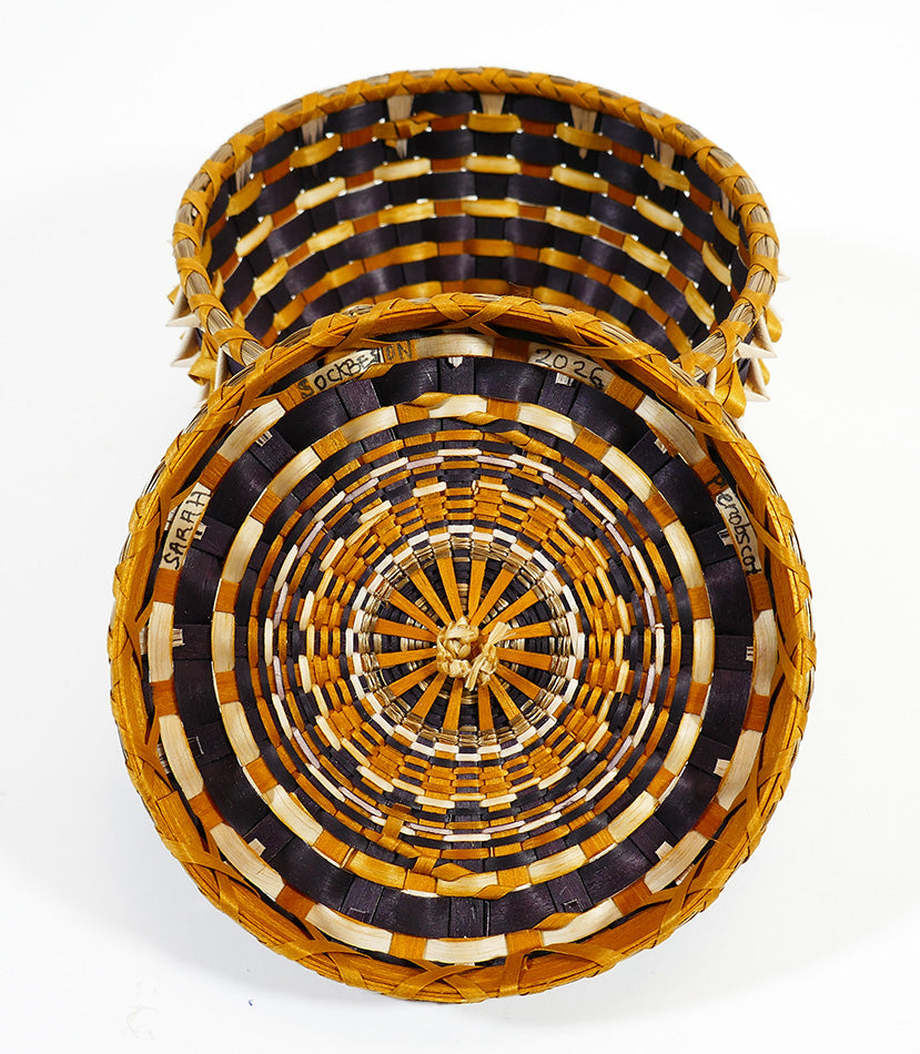 Sarah Sockbeson Penobscot Wabanaki Medium Urchin Basket Points/curls