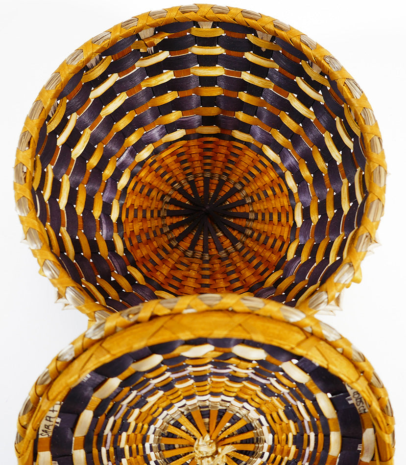 Sarah Sockbeson Penobscot Wabanaki Medium Urchin Basket Points/curls
