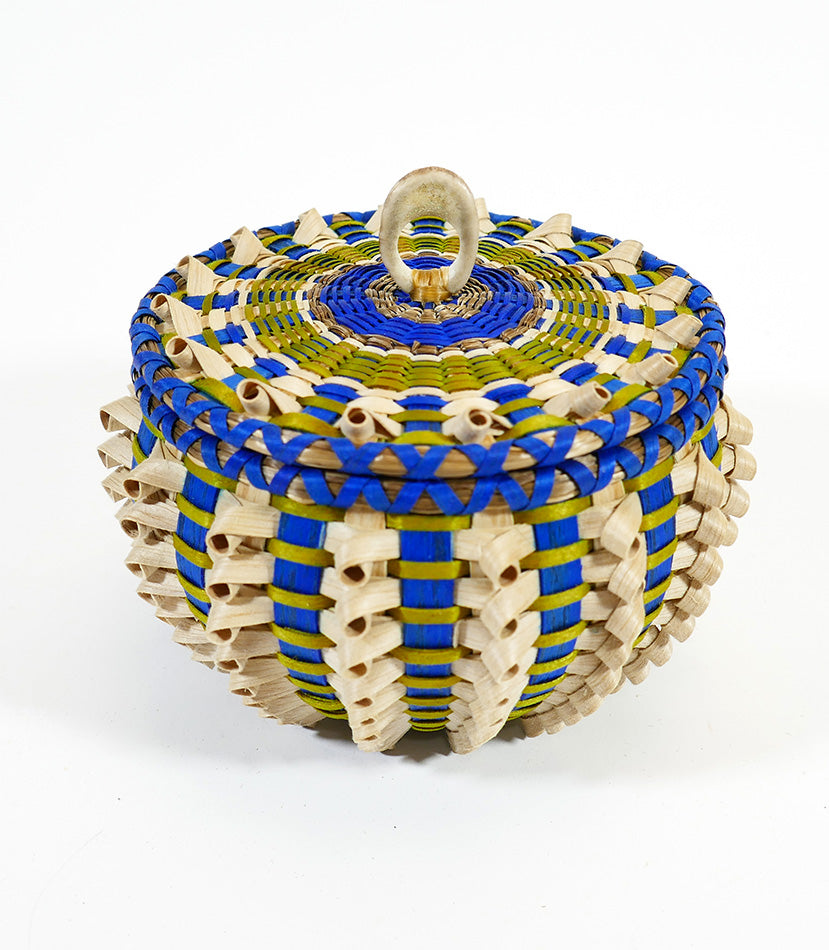 Sarah Sockbeson Penobscot Wabanaki Small Urchin Basket with Points