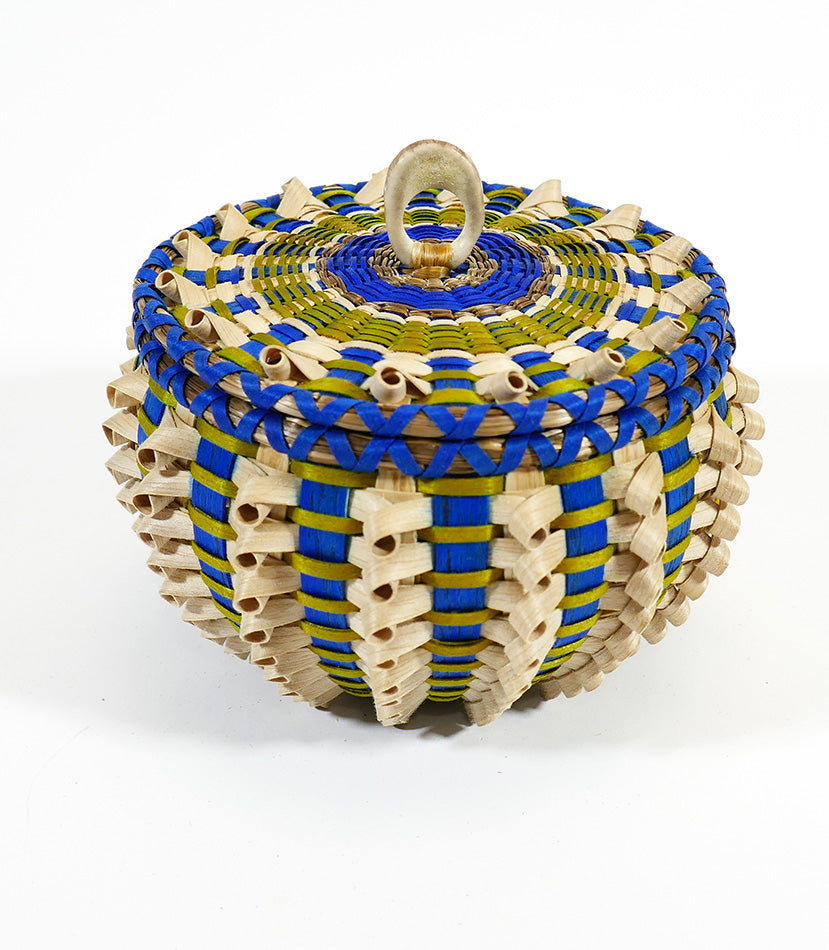 Sarah Sockbeson Penobscot Wabanaki Small Urchin Basket with Points