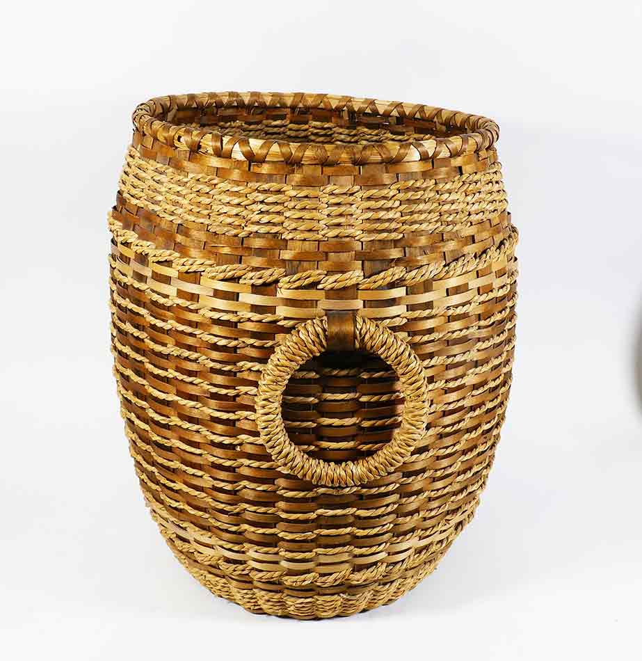 Philomene Nelson Maliseet (attributed) Barrel Basket Wabanaki