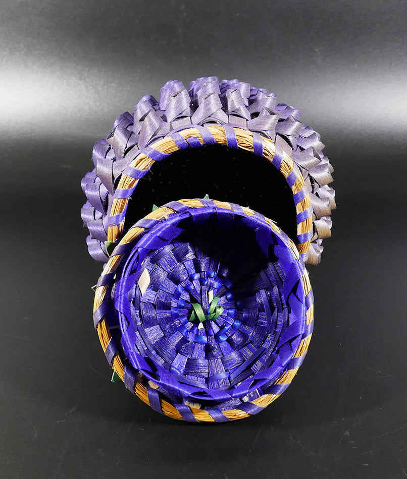 Passamaquoddy Rocky Keezer (attributed) Plum Wabanaki Basket