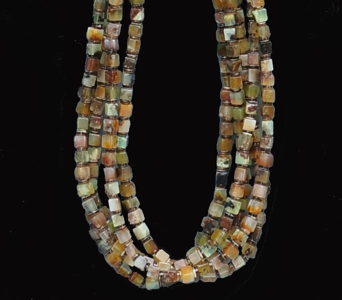 Priscilla Nieto Green Russian Agate Mediterranean Coral Necklace