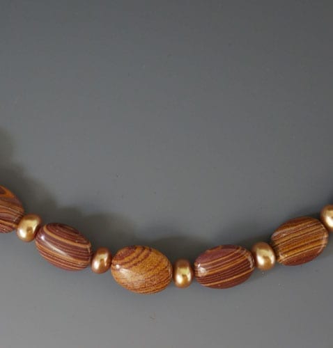Peppermint jasper necklace with colored pearls
