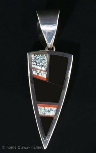Ray Tracey Sterling silver pendant with inlay