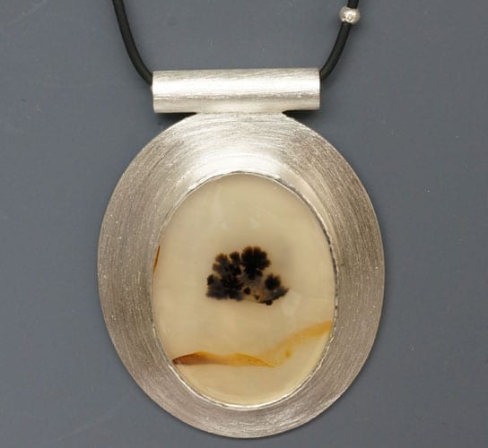 Sterling silver pendant with dendritic agate