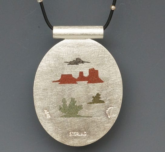 Sterling silver pendant with dendritic agate