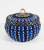 Sarah Sockbeson Penobscot Wabanaki Two-tone Blue Basket with Ribbon Curls