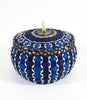 Sarah Sockbeson Penobscot Wabanaki Two-tone Blue Basket with Ribbon Curls