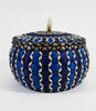 Sarah Sockbeson Penobscot Wabanaki Two-tone Blue Basket with Ribbon Curls