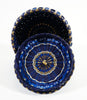 Sarah Sockbeson Penobscot Wabanaki Two-tone Blue Basket with Ribbon Curls