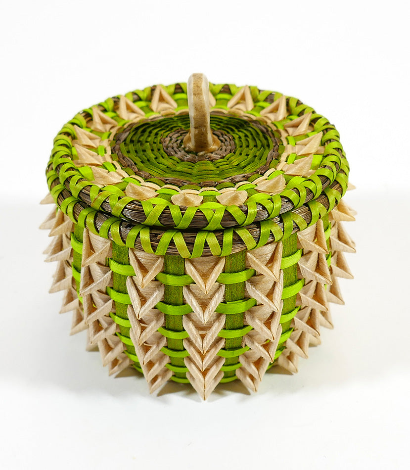 Sarah Sockbeson Penobscot Wabanaki Mini Urchin Basket with Points
