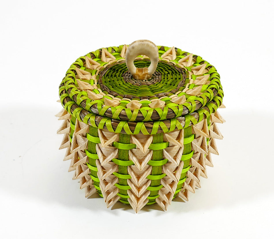 Sarah Sockbeson Penobscot Wabanaki Mini Urchin Basket with Points