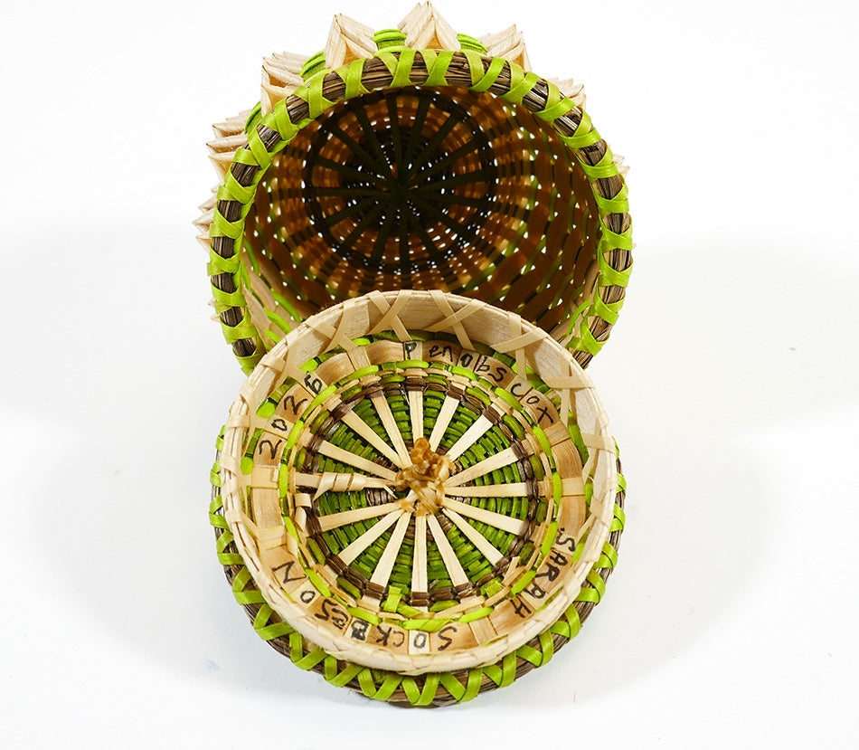 Sarah Sockbeson Penobscot Wabanaki Mini Urchin Basket with Points