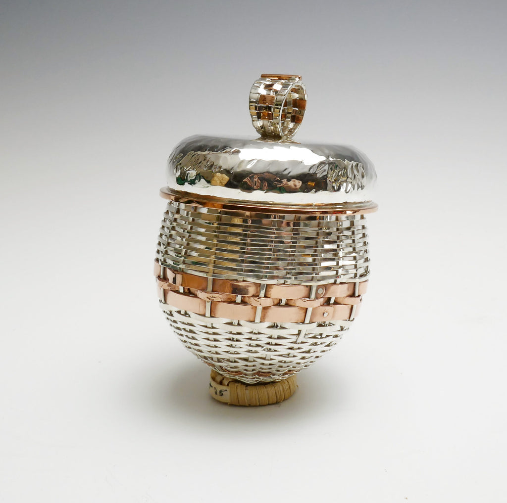 Shane Perley-Dutcher Maliseet Silver Acorn Basket Wabanaki