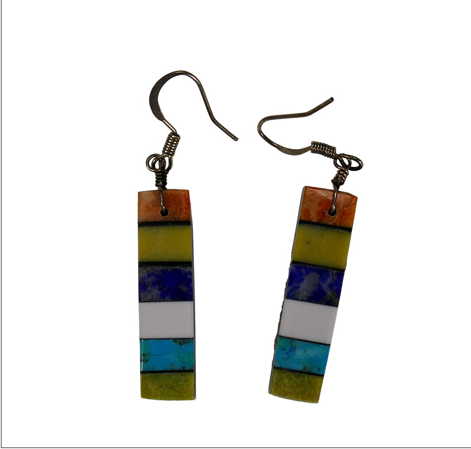 Mary Tafoya Kewa Santo Domingo Stacked Earrings