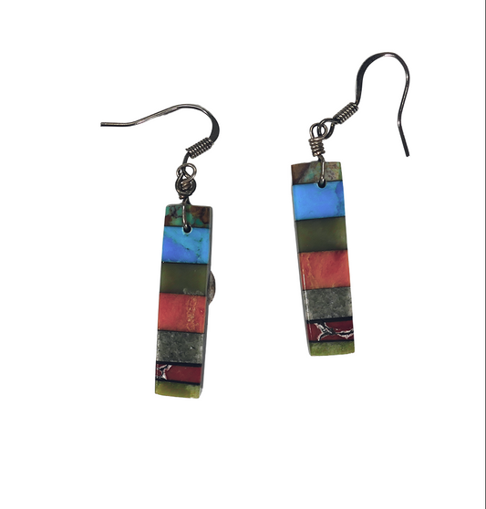 Stacked Earrings by Mary Tafoya Kewa Santo Domingo Pueblo