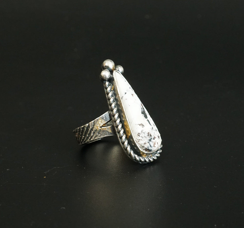 Sterling Silver White Buffalo Ring Cheryl Arviso Native American Jewelry