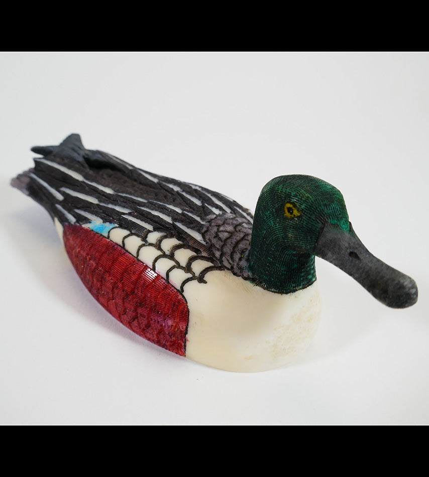 Ted Mayac jr Inupiaq Eskimo Art Ivory Scrimshaw Shoveler