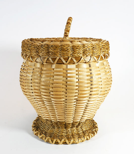 Theresa Neptune Gardner Passamaquoddy Footed Basket Wabanaki