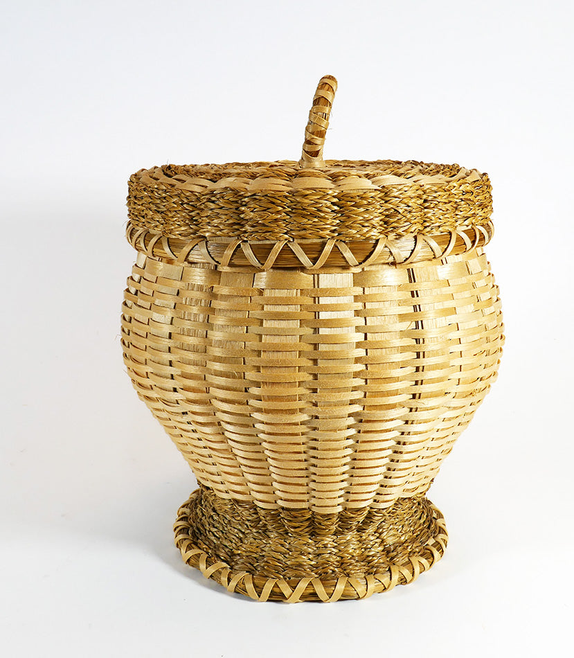Theresa Neptune Gardner Passamaquoddy Footed Basket Wabanaki