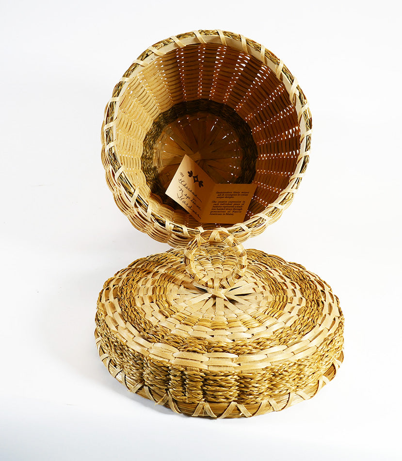 Theresa Neptune Gardner Passamaquoddy Footed Basket Wabanaki