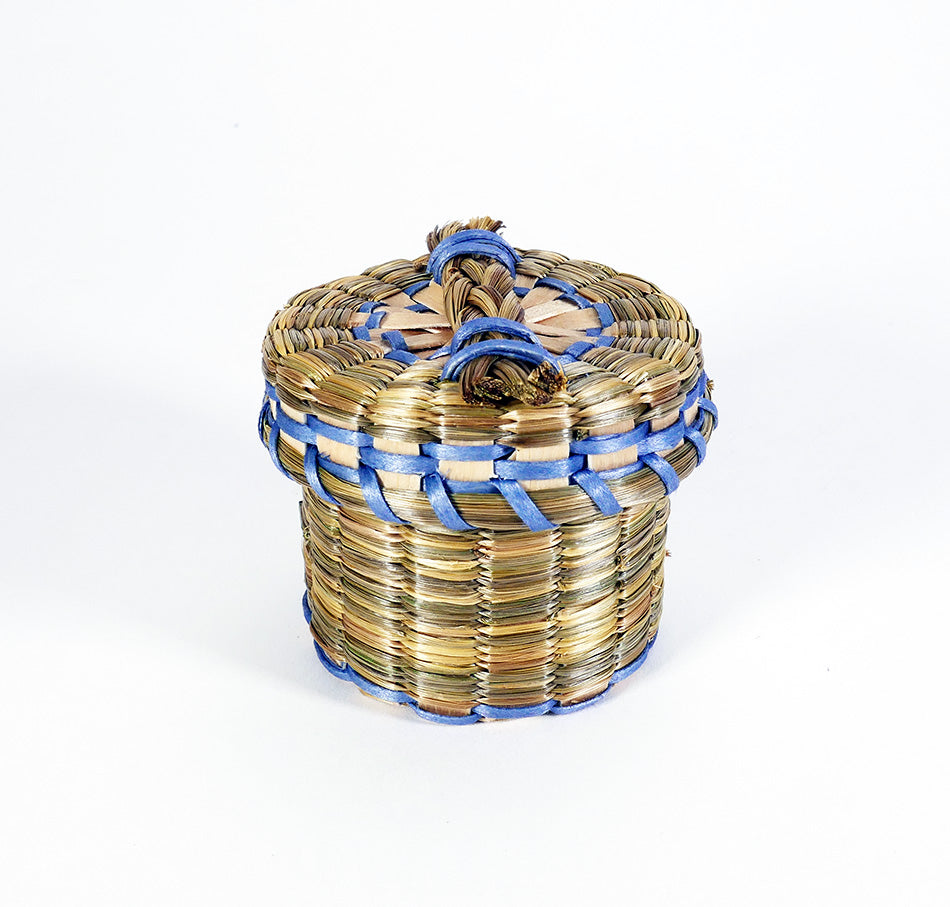 Theresa Secord Miniature Sweetgrass Basket Wabanaki
