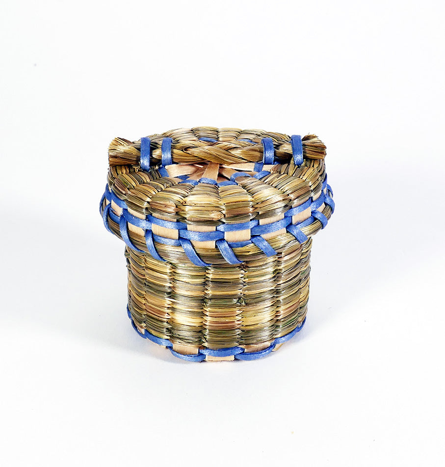 Theresa Secord Miniature Sweetgrass Basket Wabanaki