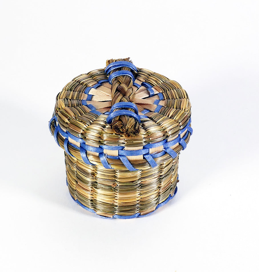 Theresa Secord Miniature Sweetgrass Basket Wabanaki
