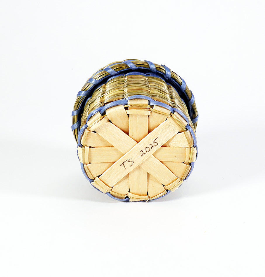 Theresa Secord Miniature Sweetgrass Basket Wabanaki