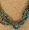 Verla Coriz Five Strand Green Turquoise Nugget Necklace Native American Jewelry