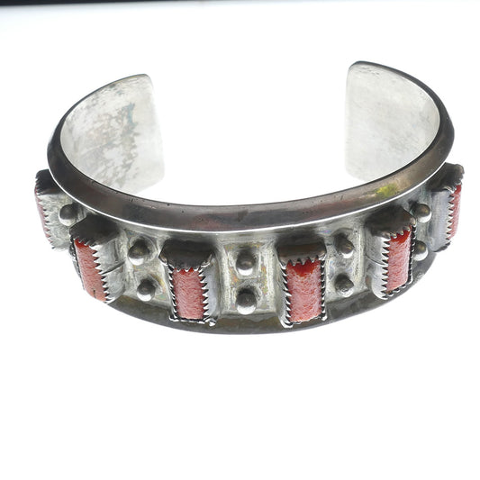 Vintage Sterling Silver Bracelet with Coral